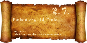 Medveczky Tünde névjegykártya